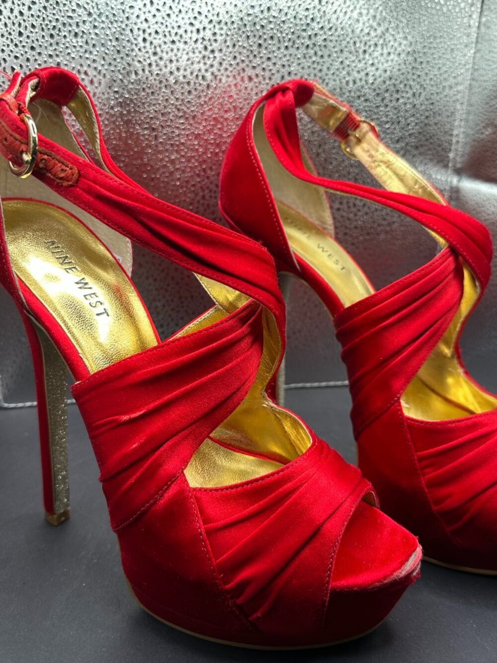 Women's Red Platform High Heels Size 7